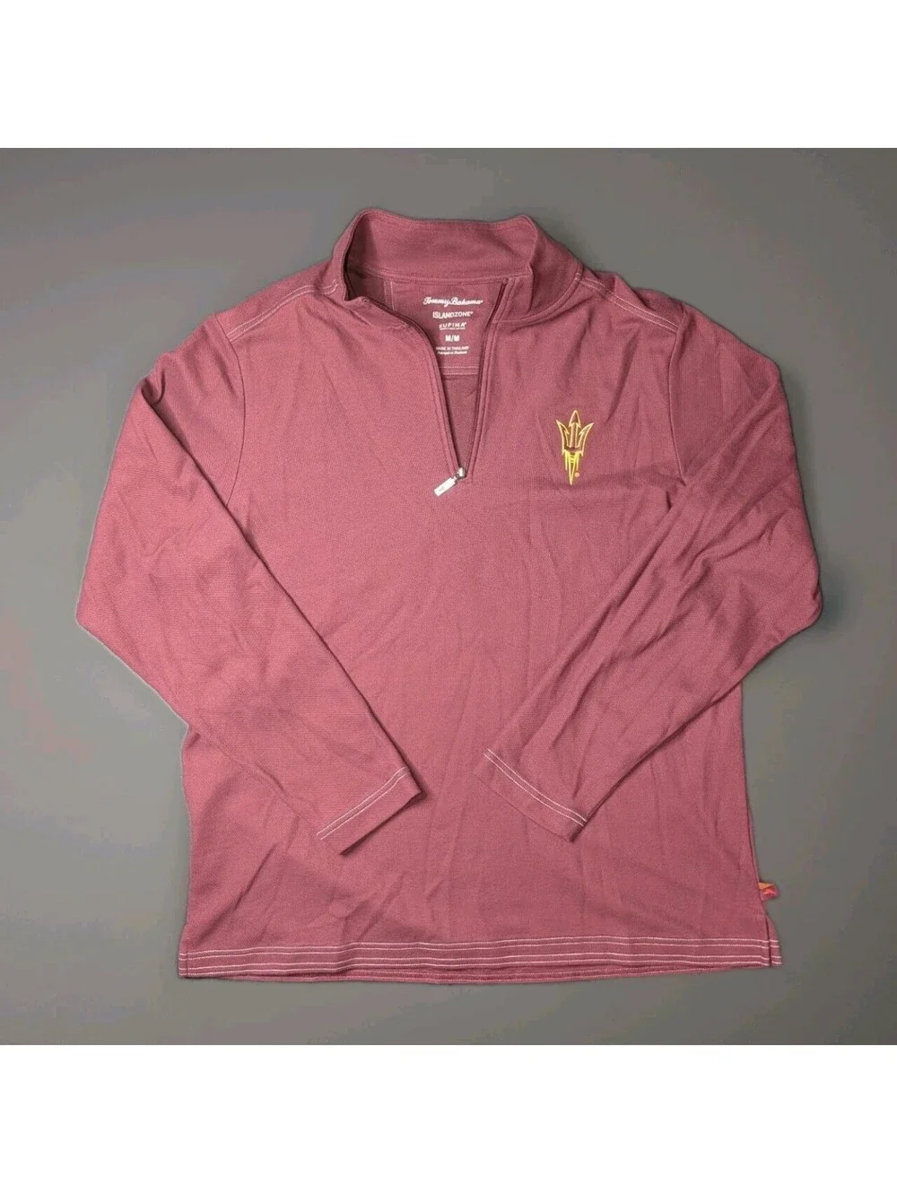tommy bahama island zone supima Quarter Zip Maroon Arizona State Sun Devils...